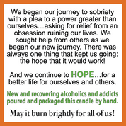 Recovery and Alcoholics Fragrance Candles
